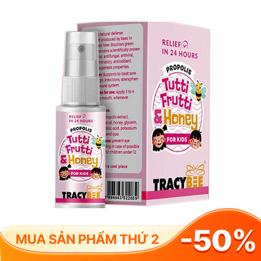 Xịt họng keo ong Propolis Tutti Frutti & Honey for Kids Tracybee (30ml)