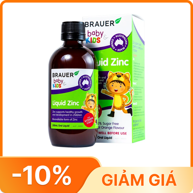 Thực phẩm bảo vệ sức khoẻ Brauer Baby & Kids Liquid Zinc (200ml)