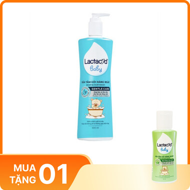 Sữa tắm gội trẻ em Lactacyd Baby Gentle Care ngăn ngừa rôm sảy (500ml)