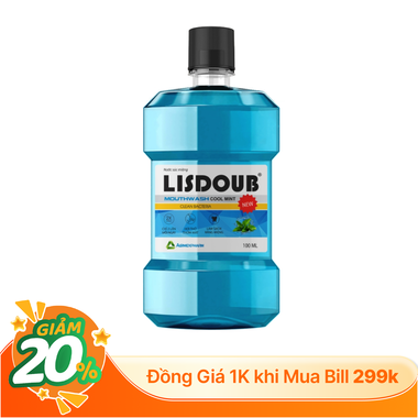 Nước Súc Miệng Lisdoub làm sạch răng miệng và họng, giúp hơi thở thơm tho (100ml)