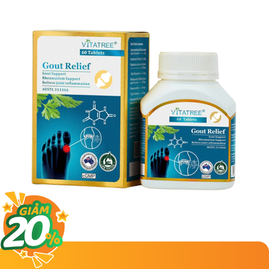 Viên uống Gout Relief Vitatree hỗ trợ giảm triệu chứng gout và viêm khớp (Hộp 60 viên)