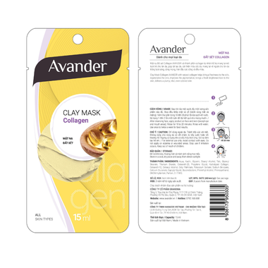 Mặt nạ đất sét Collagen Avander 15ml