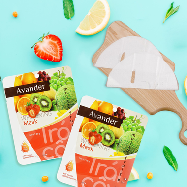 Mặt nạ giấy dưỡng trắng da tinh chất Trái cây tổng hợp Avander 25g