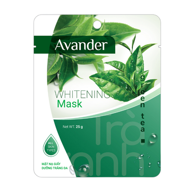 Mặt nạ giấy dưỡng trắng da tinh chất Trà xanh Avander 25g