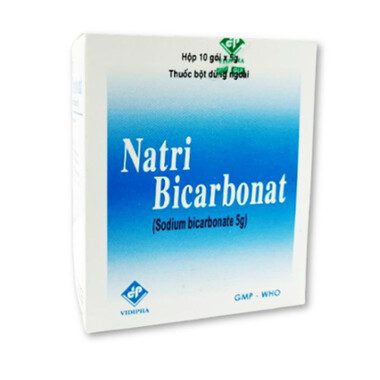 Natri Hydrocarbonat 450mg hỗ trợ trung hòa acid dạ dày, kiềm hóa nước tiểu (Hộp 10 gói)
