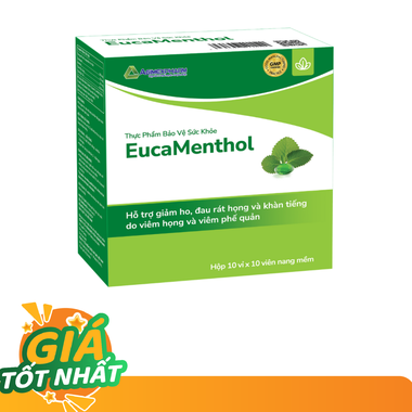 Thực phẩm bảo vệ sức khoẻ Eucamethol hỗ trợ giảm ho, đau rát họng (Hộp 100 viên)