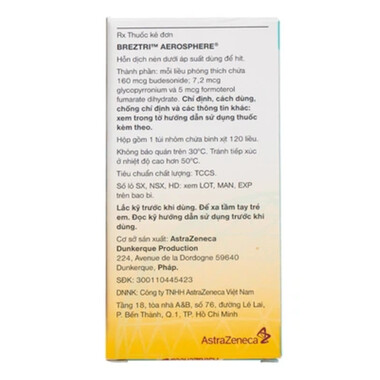 Thuốc Hít Breztri Aerosphere 160/7.2/5mcg AstraZeneca