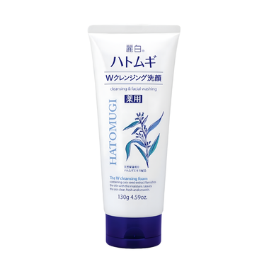 Sữa rửa mặt Hatomugi The W Cleansing Foam chiết xuất Ý Dĩ giúp sạch sâu và hỗ trợ sáng da (130g)