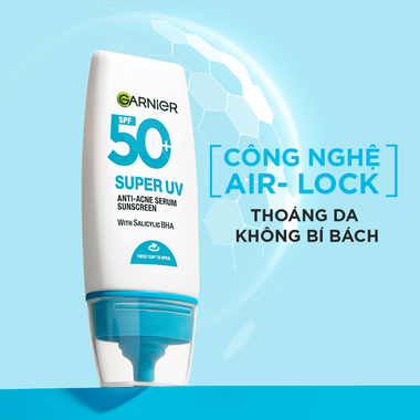 Kem chống nắng Garnier Super UV Anti-Acne kiềm dầu và hỗ trợ giảm mụn 30ml