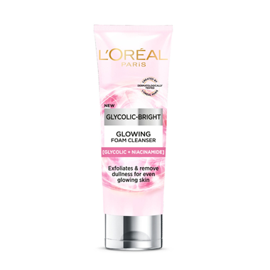 Sữa rửa mặt L'Oréal Paris Glycolic-Bright Glowing Daily Cleanser Foam sáng da mờ thâm 100ml