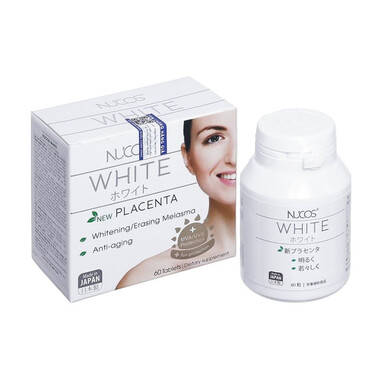 Nucos White New Placenta hỗ trợ trắng da, giảm nám (60 viên)