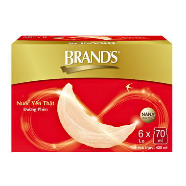 Nước yến thật BRAND'S đường phèn 70ml (Hộp x 06 lọ)