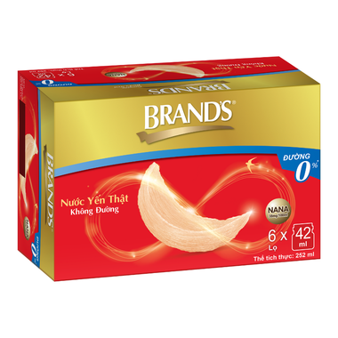 Nước yến BRAND'S không đường (Hộp 06 lọ x 42ml)
