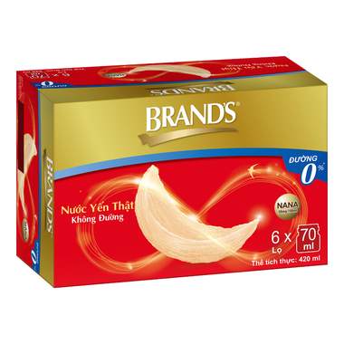 Nước yến BRAND'S không đường (Hộp 06 lọ x 70ml)