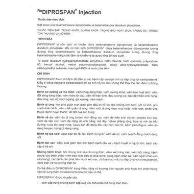 Thuốc tiêm Diprospan Injection (5+2)mg/ml Merck điều trị các bệnh cơ xương và mô mềm, dị ứng (1 ống x 1ml)