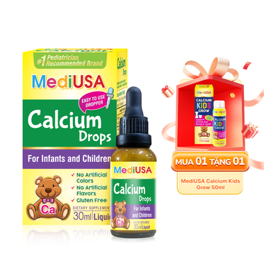 Thực phẩm bổ sung Canxi dạng nhỏ giọt MediUSA Calcium Drops (30ml)