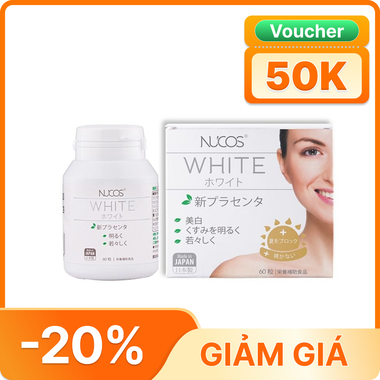 Nucos White New Placenta hỗ trợ trắng da, giảm nám (60 viên)