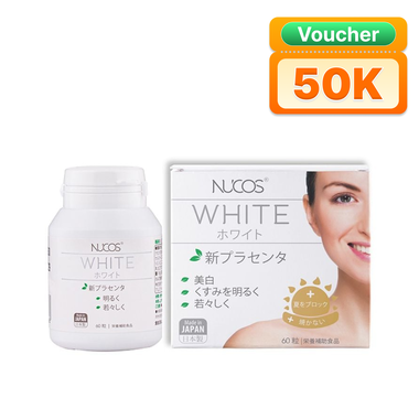Nucos White New Placenta hỗ trợ trắng da, giảm nám (60 viên)