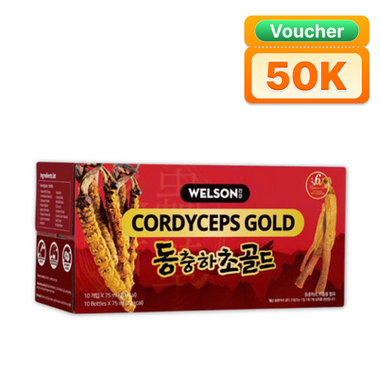 Thực phẩm bổ sung Nước uống Đông Trùng Hạ Thảo - Welson Cordyceps Gold - Hộp 10 Chai (75ml)