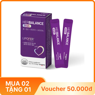 Thực phẩm bảo vệ sức khoẻ Herbalance Iron Ildong hỗ trợ bổ sung sắt (Hộp 20 gói)