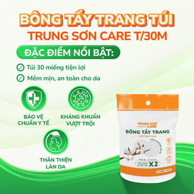 Bông tẩy trang túi - Trung Sơn Care (Túi 30 miếng)