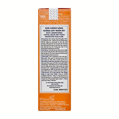 Kem chống nắng dành cho da dầu Vichy Capital Soleil Mattifying Dry Touch Face Fluid SPF 50 (50Ml)