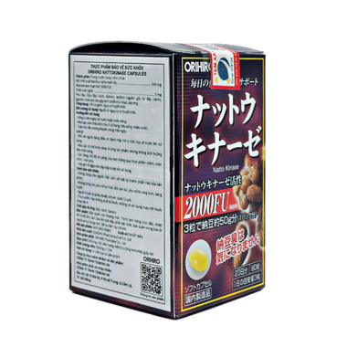 Nattokinase Orihiro 2000FU hỗ trợ giảm nguy cơ huyết khối (60 viên)