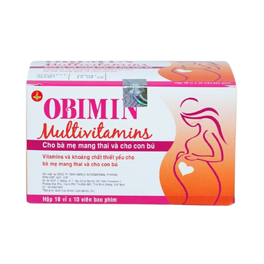 Thuốc Obimin bổ sung vitamin và khoáng chất (Hộp 100 viên)