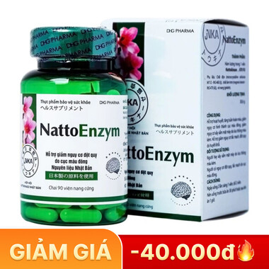 Viên uống NattoEnzym DHG - Hỗ Trợ hoạt huyết, tăng tuần hoàn máu, giảm nguy cơ đột quỵ