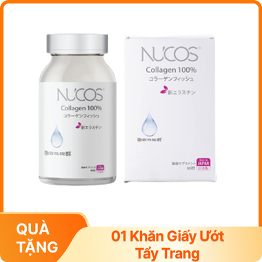 Viên uống Nucos Collagen 100% bổ sung collagen giúp tăng độ ẩm mịn cho làn da (90 viên)