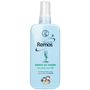 Xịt chống muỗi Remos hương sả chanh xua muỗi suốt 10 giờ chai 150ml