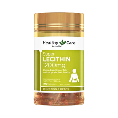 Healthy Care Super Lecithin 1200mg Capsules - Hỗ trợ cải thiện chức năng gan (100 viên)
