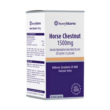 Henry Blooms Horse Chestnut - Hỗ trợ giảm triệu chứng suy giãn tĩnh mạch  (30 viên)
