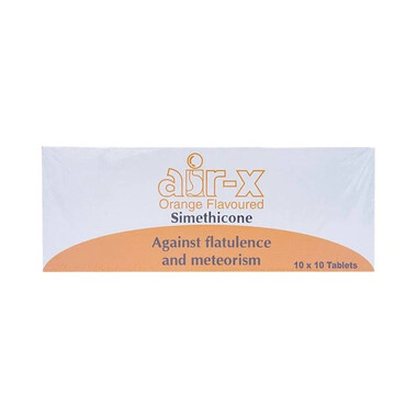 Thuốc Air-X hương cam chống đầy hơi, chướng bụng đường tiêu hóa (10 vỉ x 10 viên)