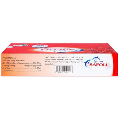 Thuốc Safoli Avisure phòng và điều trị thiếu sắt, acid folic cho thai phụ (2 vỉ x 15 viên)