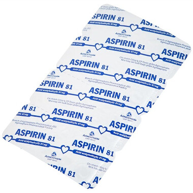 Thuốc Aspirin 81mg phòng ngừa nhồi máu cơ tim, đột quỵ (20 vỉ x 10 viên)