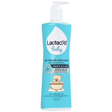 Sữa tắm gội trẻ em Lactacyd Baby Gentle Care ngăn ngừa rôm sảy (500ml)