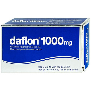 Thuốc Daflon 1000mg Servier điều trị triệu chứng thực thể liên quan đến trĩ (3 vỉ x 10 viên)
