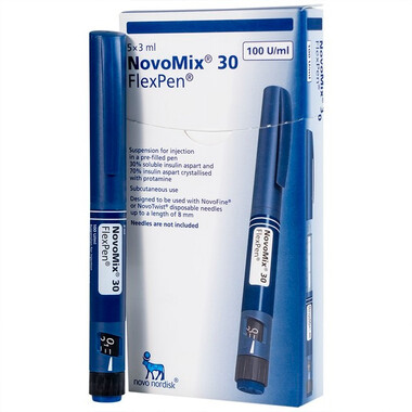 Bút tiêm Novomix 30 FlexPen điều trị đái tháo đường ((hộp 5 cây x 3ml))