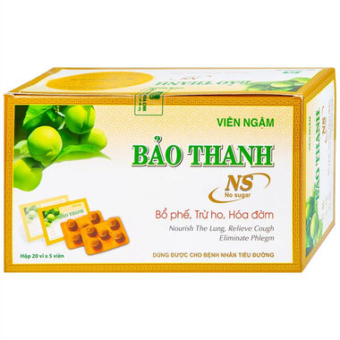 Viên ngậm Bảo Thanh không đường Hoa Linh bổ phế, trừ ho, hóa đờm (20 vỉ x 5 viên)