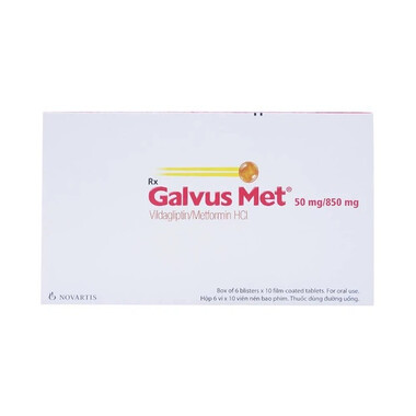 Thuốc Galvus Met 50mg/850mg Novartis điều trị đái tháo đường tuýp 2 (6 vỉ x 10 viên)