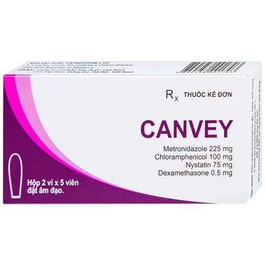 Thuốc đặt Canvey điều trị nhiễm khuẩn âm đạo, viêm âm đạo (2 vỉ x 5 viên)