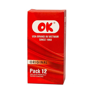 Bao cao su OK Original không mùi, độ đàn hồi tốt (12 cái)