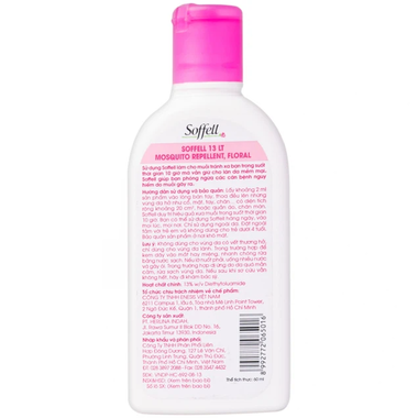 Kem xua muỗi Soffell hương hoa giúp chống muỗi suốt 10 giờ (Chai 60ml)