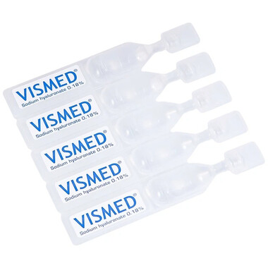 Thuốc nhỏ mắt Vismed 0,18% điều trị khô mắt, viêm giác mạc (20 ống x 0.3ml)