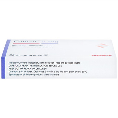 Thuốc Concor 5mg Merck điều trị tăng huyết áp (3 vỉ x 10 viên)