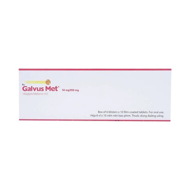 Thuốc Galvus Met 50mg/850mg Novartis điều trị đái tháo đường tuýp 2 (6 vỉ x 10 viên)