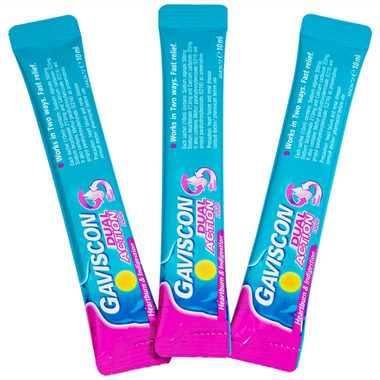 Thuốc Gaviscon Dual Action Reckitt Benckiser điều trị ợ nóng, khó tiêu, trào ngược dạ dày thực quản (hộp 24 gói x 10ml)