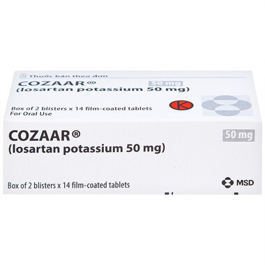 Thuốc Cozaar 50mg MSD điều trị tăng huyết áp (2 vỉ x 14 viên)