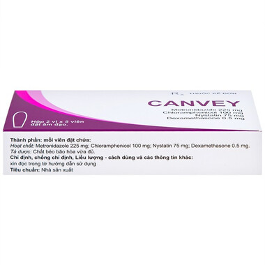 Thuốc đặt Canvey điều trị nhiễm khuẩn âm đạo, viêm âm đạo (2 vỉ x 5 viên)